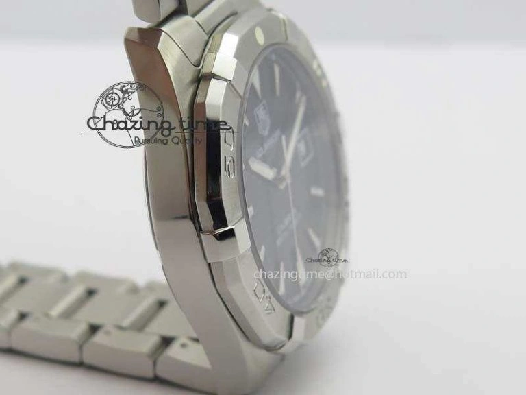 Modern Aquaracer Calibre 5 SS 1:1 Best Edition Black Dial On SS Bracelet A 9706