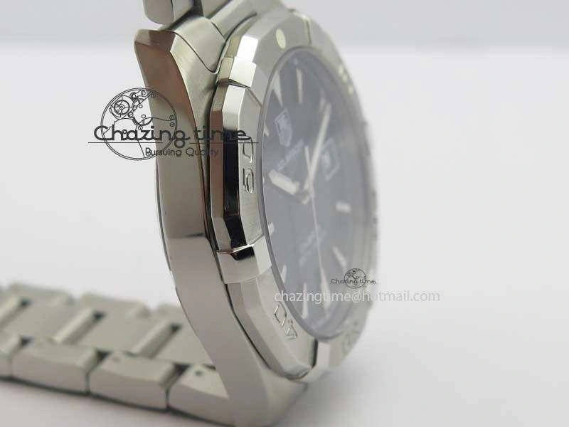 Modern Aquaracer Calibre 5 SS 1:1 Best Edition Black Dial On SS Bracelet A 9706