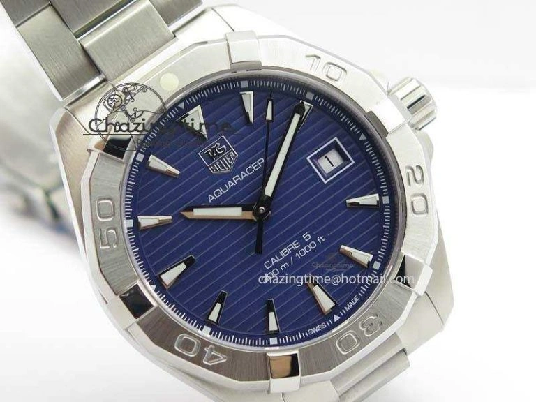 Aquaracer Calibre 5 SS 1:1 Best Edition Blue Dial On SS Bracelet A Attractive 9702