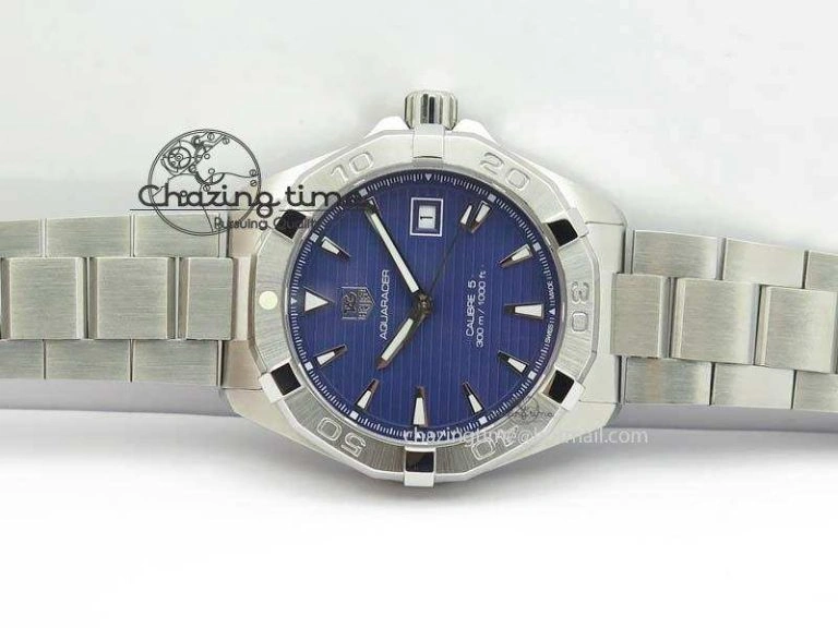 Aquaracer Calibre 5 SS 1:1 Best Edition Blue Dial On SS Bracelet A Attractive 9702