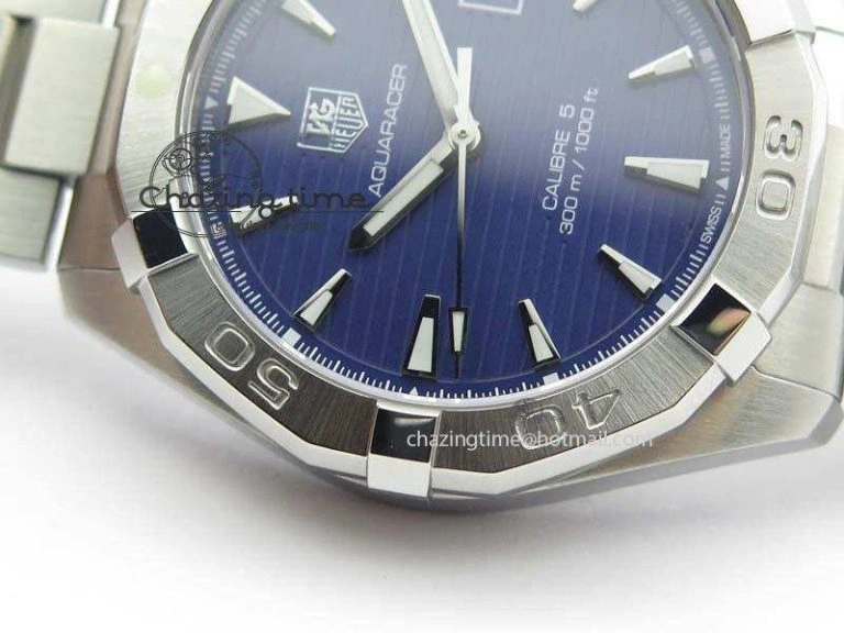 Aquaracer Calibre 5 SS 1:1 Best Edition Blue Dial On SS Bracelet A Attractive 9702
