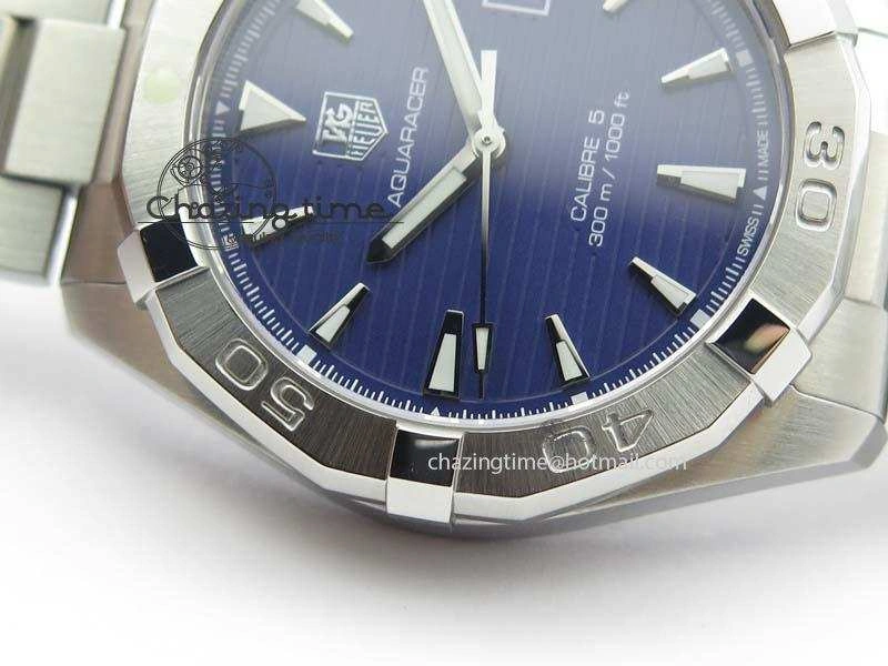 Aquaracer Calibre 5 SS 1:1 Best Edition Blue Dial On SS Bracelet A Attractive 9702