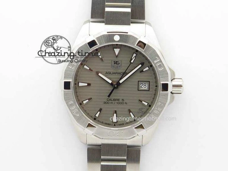 Resilient Aquaracer Calibre 5 SS 1:1 Best Edition Gray Dial On SS Bracelet A 9703