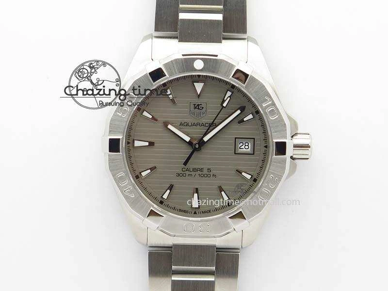 Resilient Aquaracer Calibre 5 SS 1:1 Best Edition Gray Dial On SS Bracelet A 9703