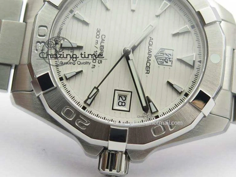 Aquaracer Calibre 5 SS 1:1 Best Edition White Dial On SS Bracelet A Tailored 9701