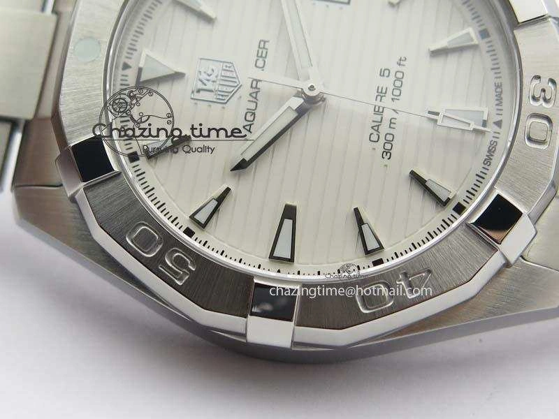 Aquaracer Calibre 5 SS 1:1 Best Edition White Dial On SS Bracelet A Tailored 9701