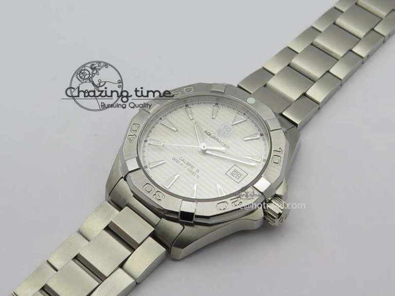 Aquaracer Calibre 5 SS 1:1 Best Edition White Dial On SS Bracelet A Tailored 9701