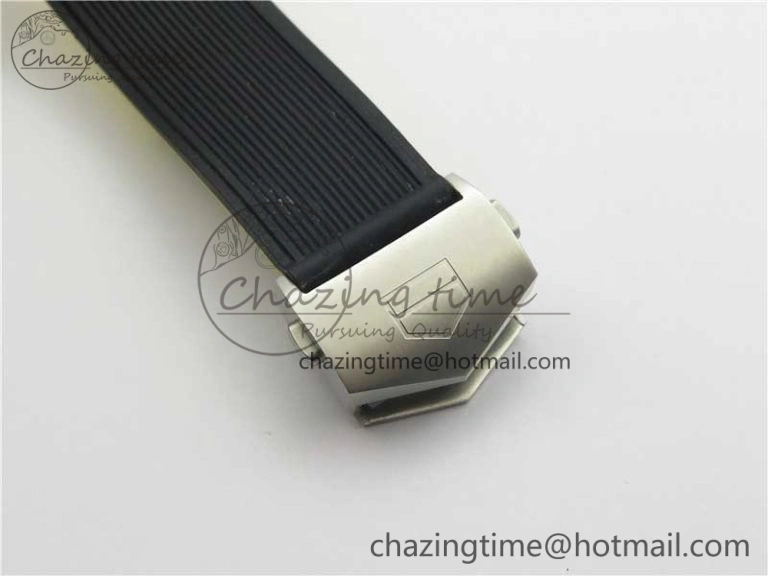 Fashionable Aquaracer Calibre 5 SS 43mm V6F 1:1 Best Edition Black Dial 2 Yellow Line on Black Rubber Strap A 9671