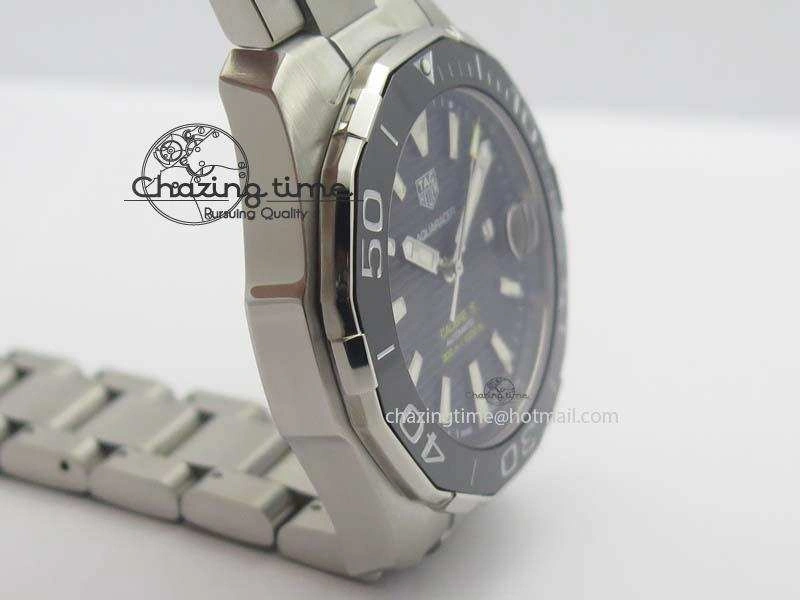 Aquaracer Calibre 5 SS MKF 1:1 Best Edition Black Textured Dial Ceramic Bezel On SS Bracelet A HighPerformance 9700