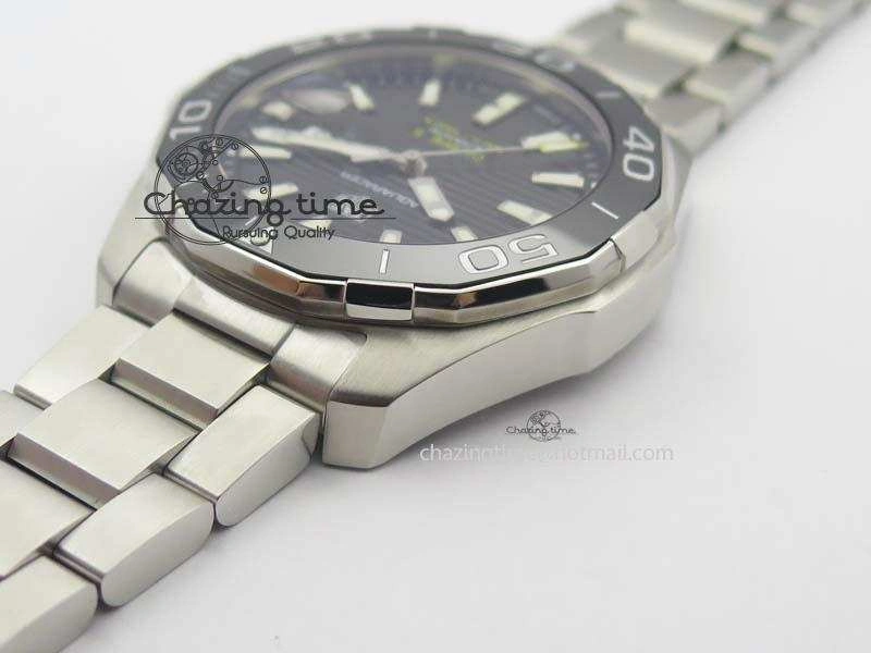 Aquaracer Calibre 5 SS MKF 1:1 Best Edition Black Textured Dial Ceramic Bezel On SS Bracelet A HighPerformance 9700