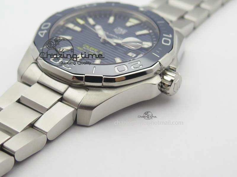 Aquaracer Calibre 5 SS MKF 1:1 Best Edition Blue Textured Dial Ceramic Bezel On SS Bracelet A TimelessDesign 9699