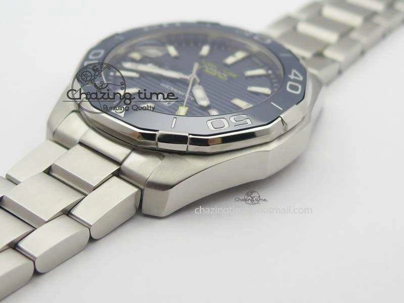Aquaracer Calibre 5 SS MKF 1:1 Best Edition Blue Textured Dial Ceramic Bezel On SS Bracelet A TimelessDesign 9699