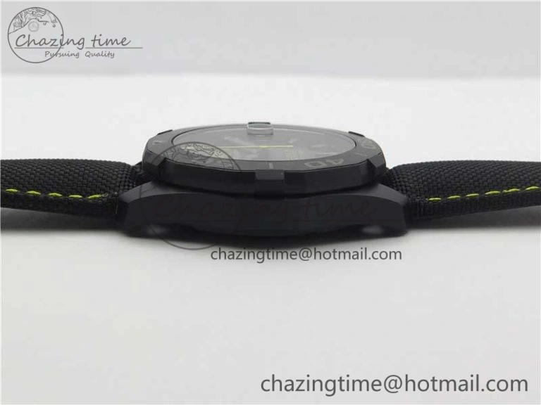 GoodFit Aquaracer Calibre 5 Yellow Carbon TBF 1:1 Best Edition Carbon Dial on Nylon Strap A 9677