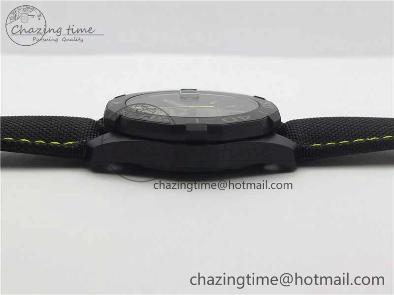 GoodFit Aquaracer Calibre 5 Yellow Carbon TBF 1:1 Best Edition Carbon Dial on Nylon Strap A 9677