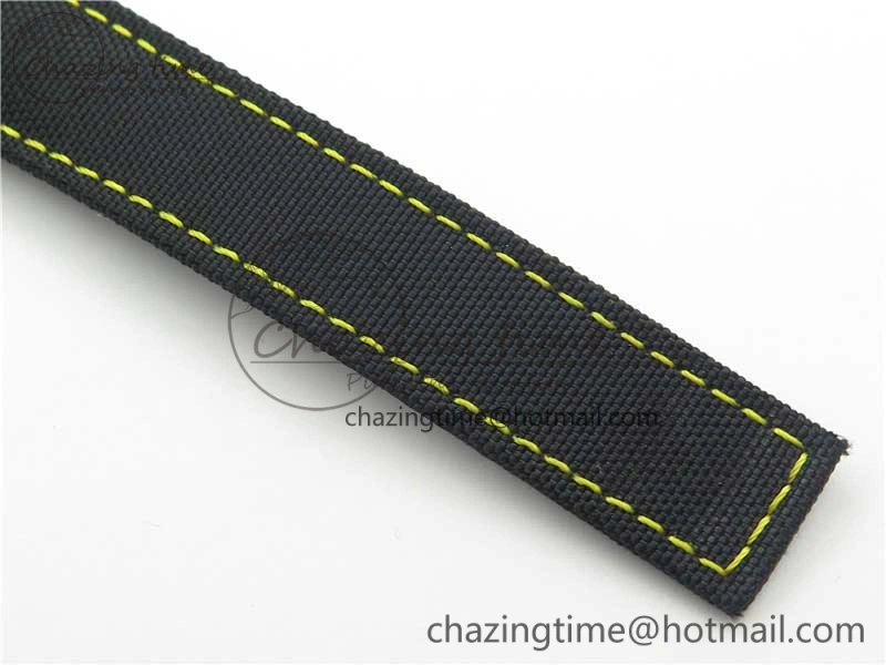 GoodFit Aquaracer Calibre 5 Yellow Carbon TBF 1:1 Best Edition Carbon Dial on Nylon Strap A 9677
