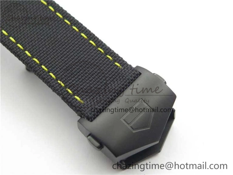 GoodFit Aquaracer Calibre 5 Yellow Carbon TBF 1:1 Best Edition Carbon Dial on Nylon Strap A 9677