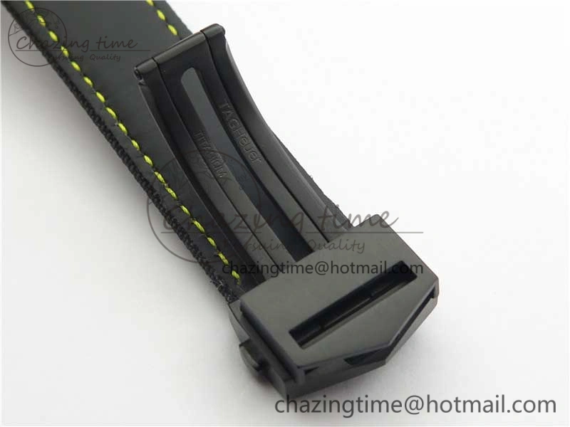 GoodFit Aquaracer Calibre 5 Yellow Carbon TBF 1:1 Best Edition Carbon Dial on Nylon Strap A 9677