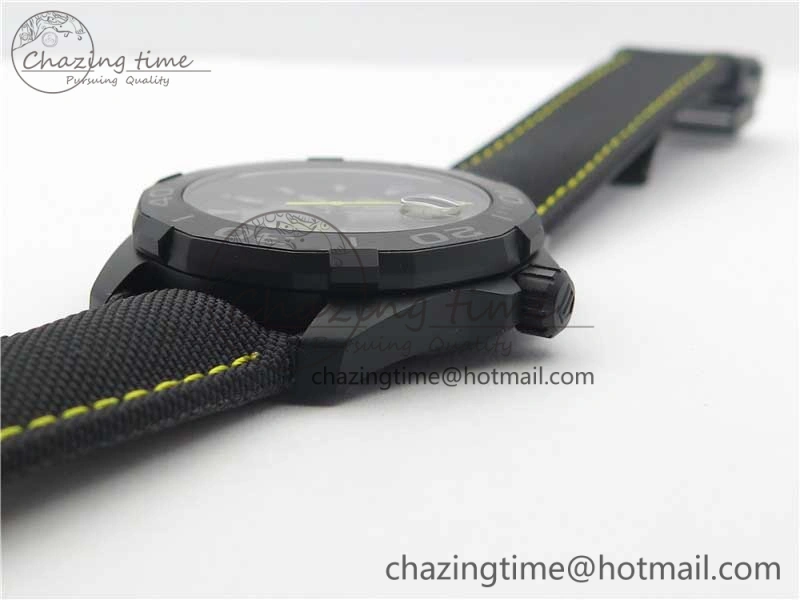 GoodFit Aquaracer Calibre 5 Yellow Carbon TBF 1:1 Best Edition Carbon Dial on Nylon Strap A 9677