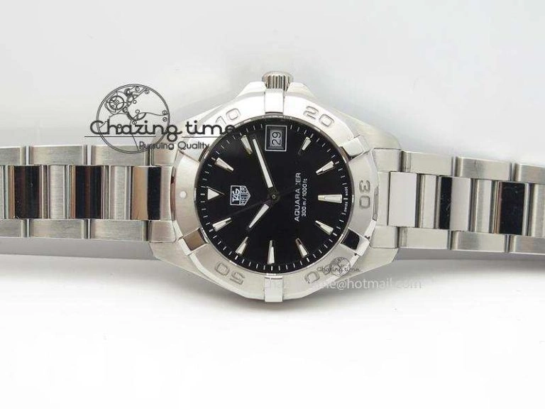Upgraded Aquaracer Ladies SS Black Stick Markers Dial On SS Bracelet Swiss Quartz 9711