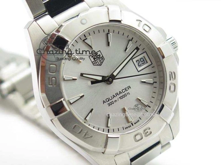 Aquaracer Ladies SS White Stick Markers Dial On SS Bracelet Swiss Quartz Breathable 9712