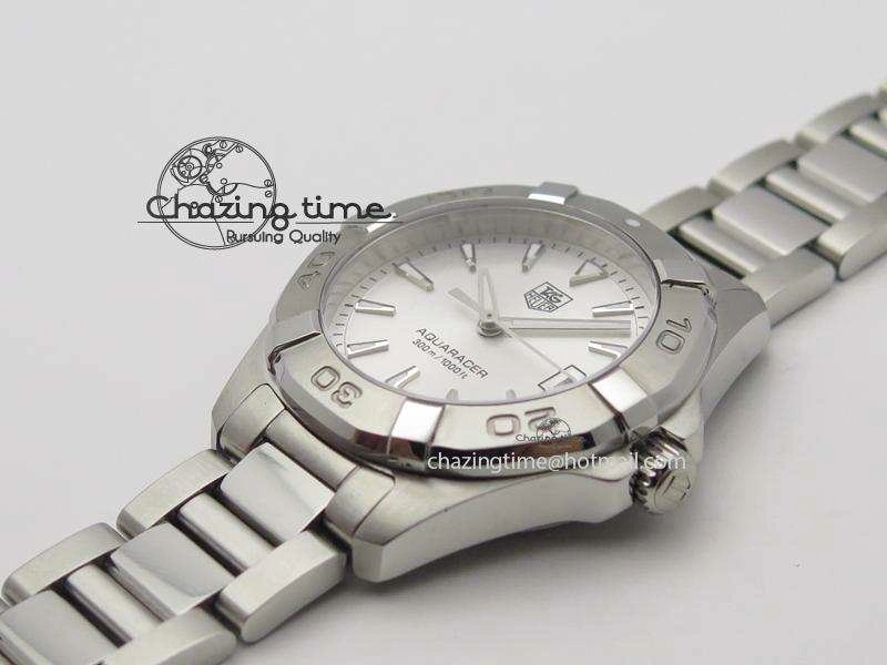 Aquaracer Ladies SS White Stick Markers Dial On SS Bracelet Swiss Quartz Breathable 9712