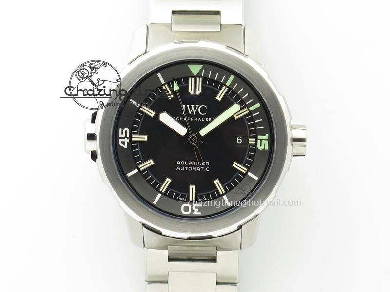 Practical Aquatimer Automatic IW329002 V6F 1:1 Best Edition Black Dial On SS Bracelet MIYOTA 7317