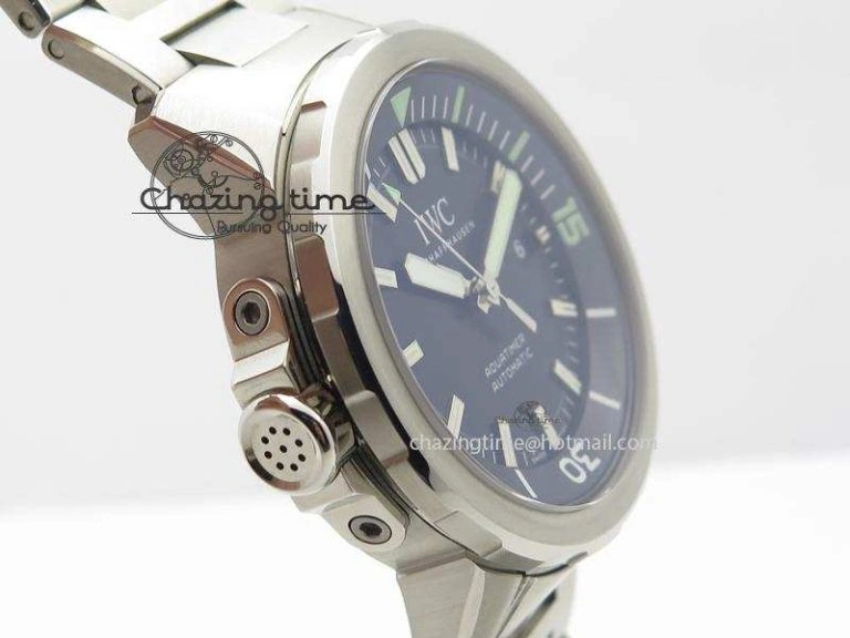 Practical Aquatimer Automatic IW329002 V6F 1:1 Best Edition Black Dial On SS Bracelet MIYOTA 7317