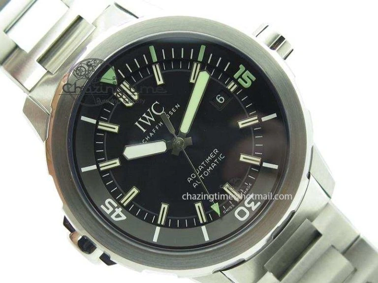 Practical Aquatimer Automatic IW329002 V6F 1:1 Best Edition Black Dial On SS Bracelet MIYOTA 7317