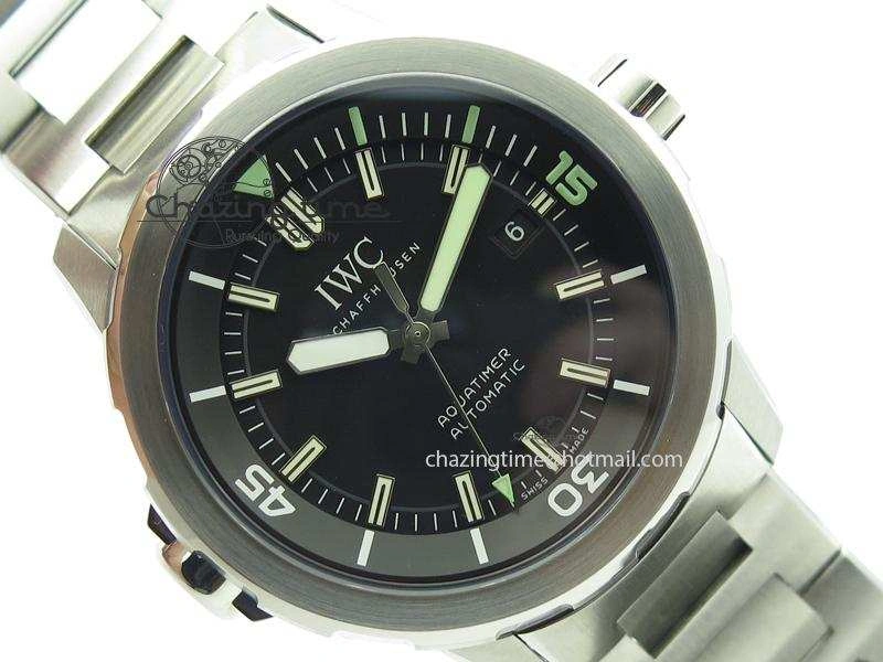 Practical Aquatimer Automatic IW329002 V6F 1:1 Best Edition Black Dial On SS Bracelet MIYOTA 7317