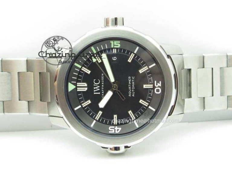 Practical Aquatimer Automatic IW329002 V6F 1:1 Best Edition Black Dial On SS Bracelet MIYOTA 7317
