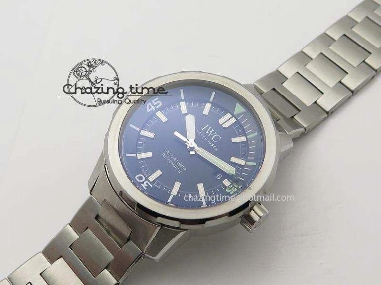 Practical Aquatimer Automatic IW329002 V6F 1:1 Best Edition Black Dial On SS Bracelet MIYOTA 7317