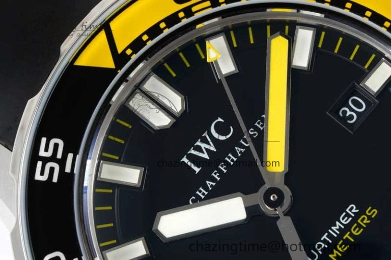 RelaxedFit Aquatimer Automatic SS RSF 1:1 Best Edition Black Yellow Dial on Black Rubber Strap A 7068