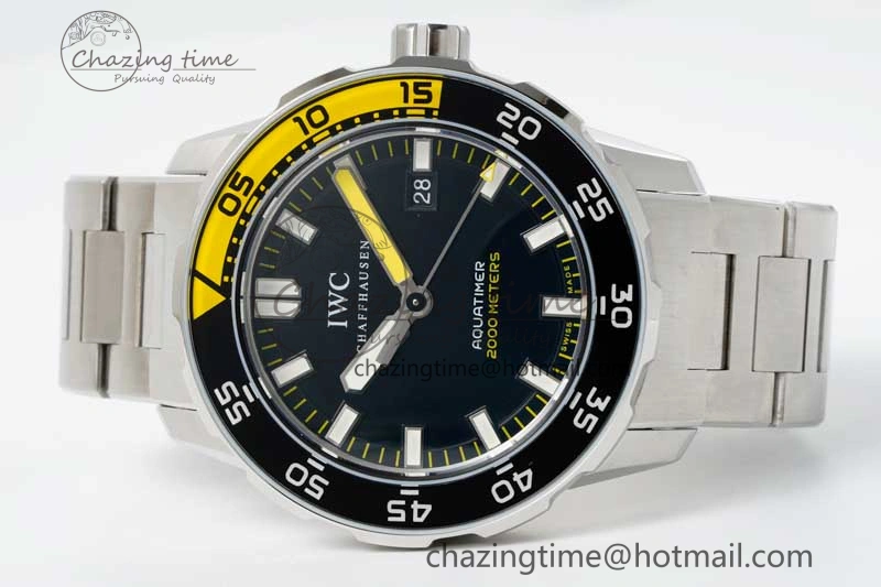 Aquatimer Automatic SS RSF 1:1 Best Edition Black Yellow Dial on SS Bracelet A Efficient 7071