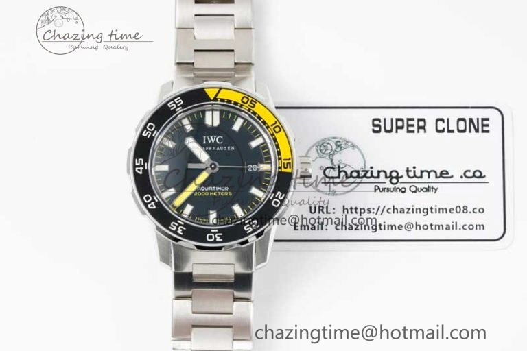 Aquatimer Automatic SS RSF 1:1 Best Edition Black Yellow Dial on SS Bracelet A Efficient 7071