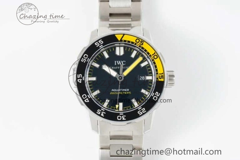 Aquatimer Automatic SS RSF 1:1 Best Edition Black Yellow Dial on SS Bracelet A Efficient 7071