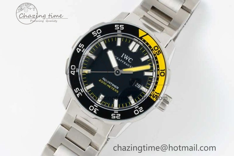 Aquatimer Automatic SS RSF 1:1 Best Edition Black Yellow Dial on SS Bracelet A Efficient 7071