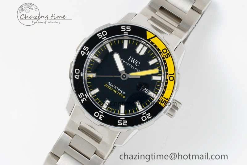 Aquatimer Automatic SS RSF 1:1 Best Edition Black Yellow Dial on SS Bracelet A Efficient 7071