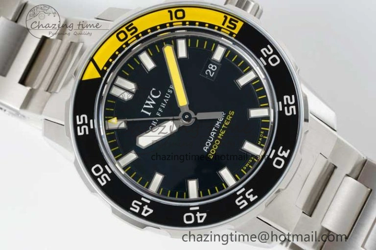 Aquatimer Automatic SS RSF 1:1 Best Edition Black Yellow Dial on SS Bracelet A Efficient 7071