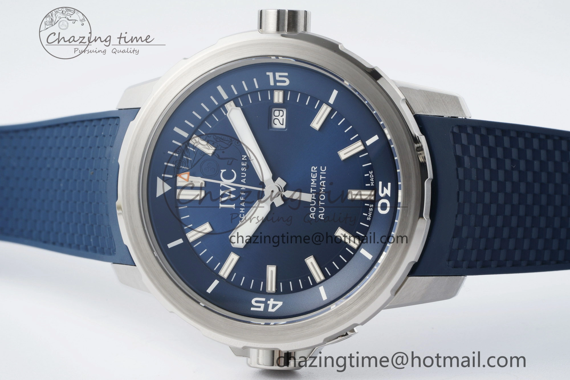 Affordable Aquatimer Automatic SS RSF 1:1 Best Edition Blue Dial on Blue Rubber Strap A 7057
