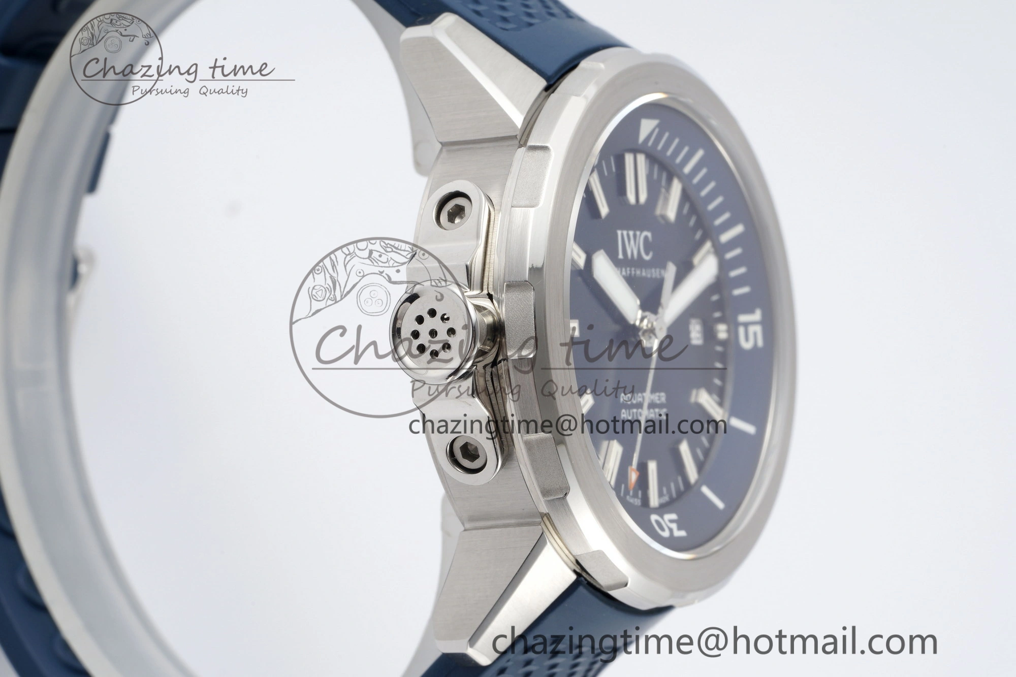 Affordable Aquatimer Automatic SS RSF 1:1 Best Edition Blue Dial on Blue Rubber Strap A 7057
