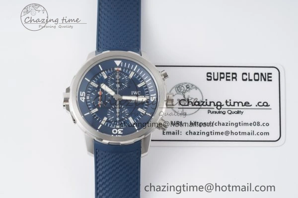 Affordable Aquatimer Automatic SS RSF 1:1 Best Edition Blue Dial on Blue Rubber Strap A 7057