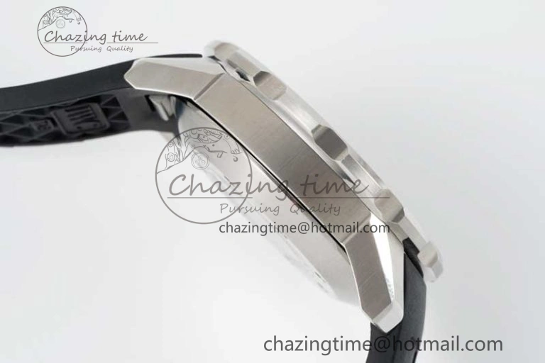 Bright Aquatimer Automatic SS RSF 1:1 Best Edition White Black Dial on Black Rubber Strap A 7067