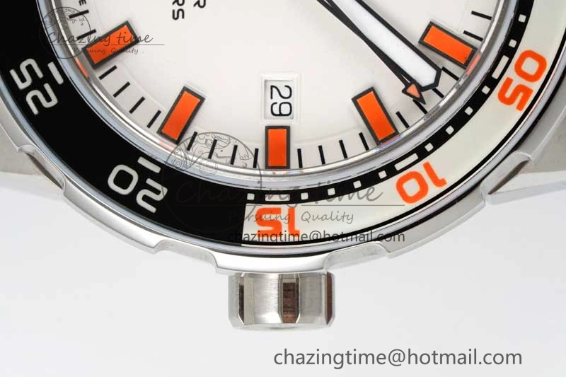 Aquatimer Automatic SS RSF 1:1 Best Edition White Orange Dial on Black Rubber Strap A MoistureWicking 7069