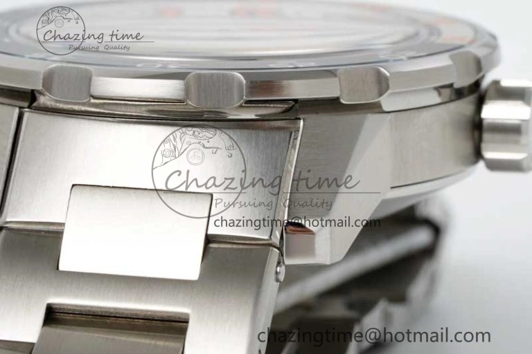 WeatherProof Aquatimer Automatic SS RSF 1:1 Best Edition White Orange Dial on SS Bracelet A 7072