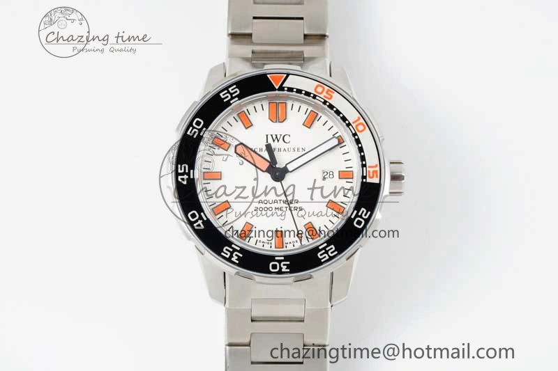 WeatherProof Aquatimer Automatic SS RSF 1:1 Best Edition White Orange Dial on SS Bracelet A 7072