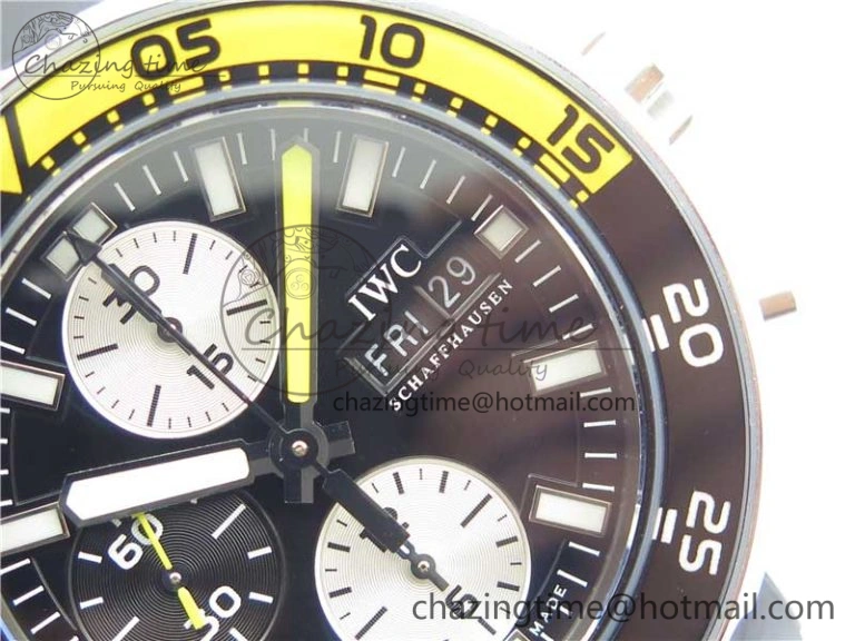 Aquatimer Chrono IW376702 SS BLS 1:1 Best Edition Black Dial on Black Rubber Strap A StreetReady 7105