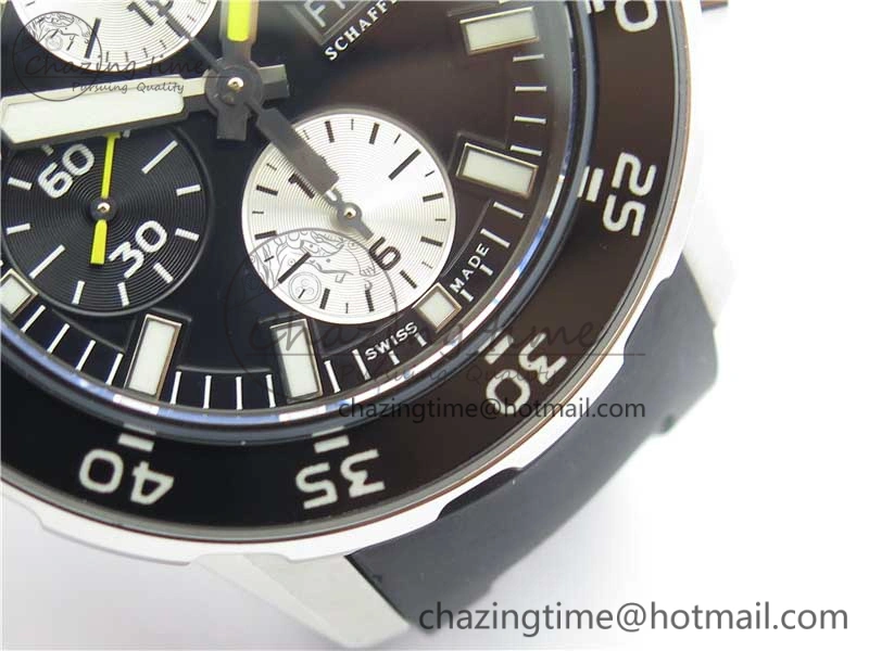 Aquatimer Chrono IW376702 SS BLS 1:1 Best Edition Black Dial on Black Rubber Strap A StreetReady 7105