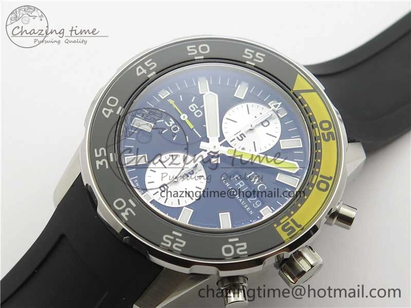 Aquatimer Chrono IW376702 SS BLS 1:1 Best Edition Black Dial on Black Rubber Strap A StreetReady 7105