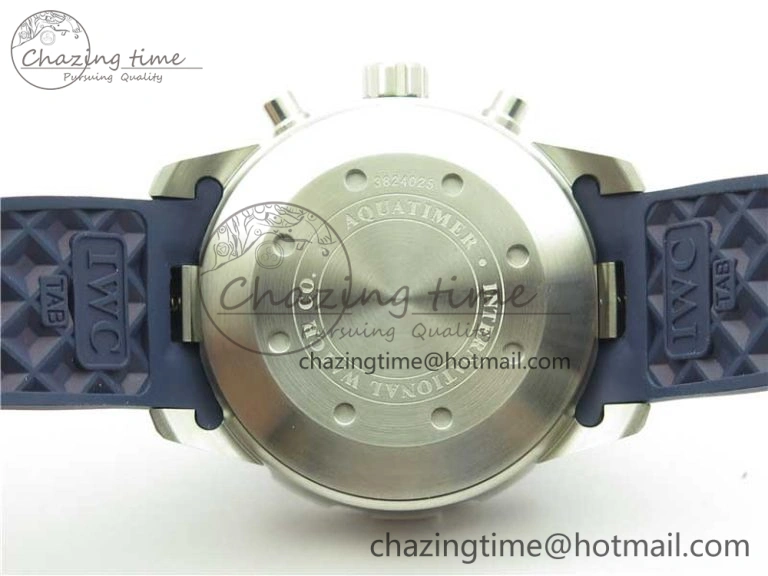 Efficient Aquatimer Chrono IW376711 SS BLS 1:1 Best Edition Blue Dial on Blue Rubber Strap A 7104
