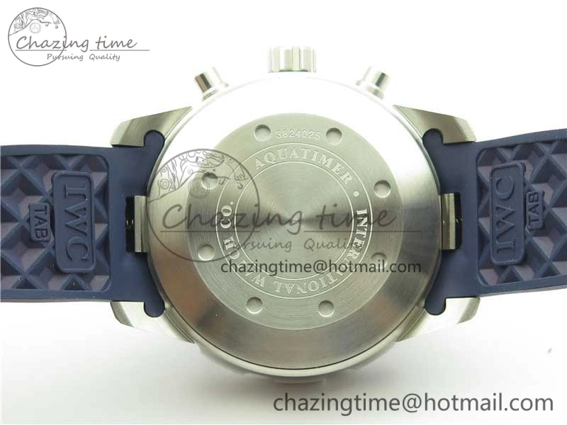 Efficient Aquatimer Chrono IW376711 SS BLS 1:1 Best Edition Blue Dial on Blue Rubber Strap A 7104